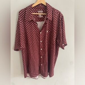 DIXXON F BOMB All Over Print Short Sleeve Button Down Shirt Size 2x
